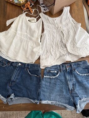 Abercrombie fitch shorts and tank with altard state open back